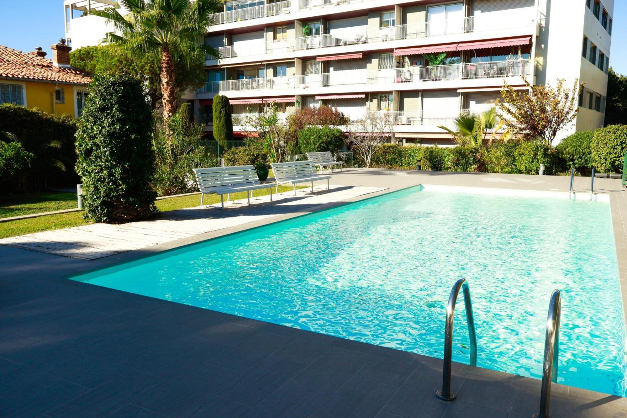 Studio- Nice Mont Boron, Piscine Sur La Residence Bagian luar foto